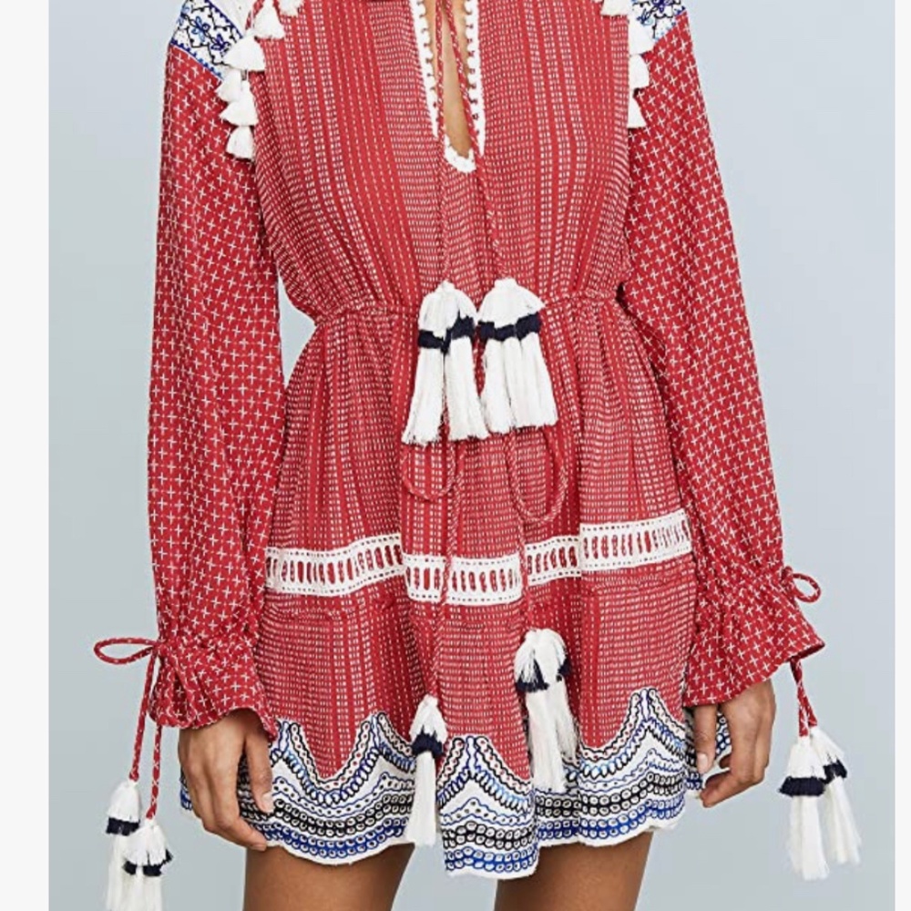Hemant and Nandita Anew Red Long Sleeve Dress M